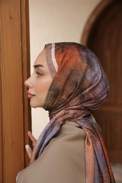 Novella Desenli Pamuk Şal Vizon