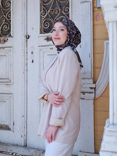 Olivia Desen Eşarp Bej