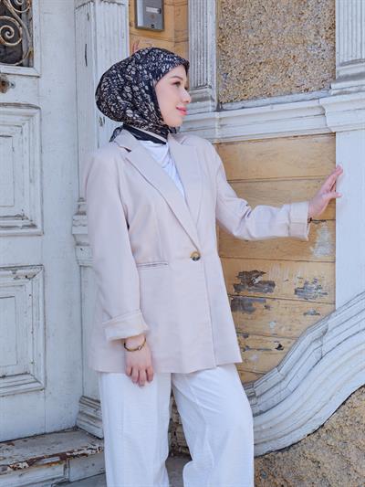 Olivia Desen Eşarp Bej