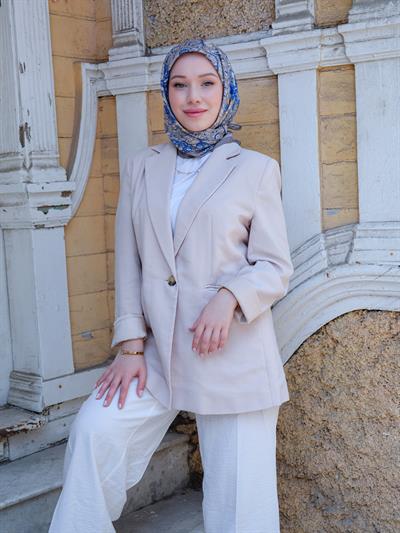 Olivia Desen Eşarp Gri