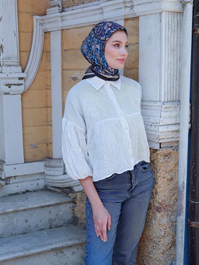 Olivia Desen Eşarp Mavi