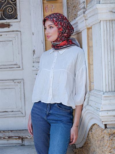 Olivia Desen Eşarp Nar Çiçeği