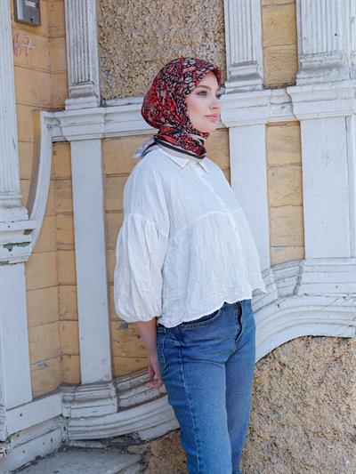 Olivia Desen Eşarp Nar Çiçeği