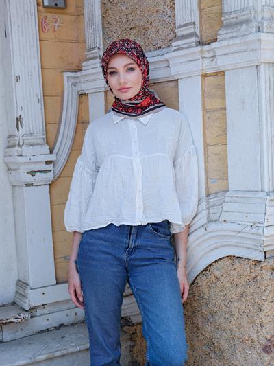 Olivia Desen Eşarp Nar Çiçeği