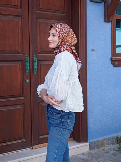 Olivia Desen Eşarp Turuncu