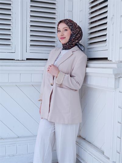 Olivia Desen Eşarp Vizon