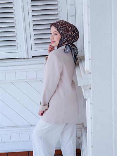 Olivia Desen Eşarp Vizon