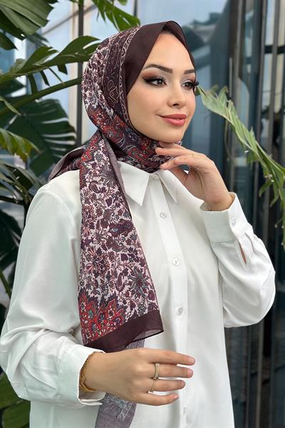 Paisley Desen Kraş Şal Acı Kahve