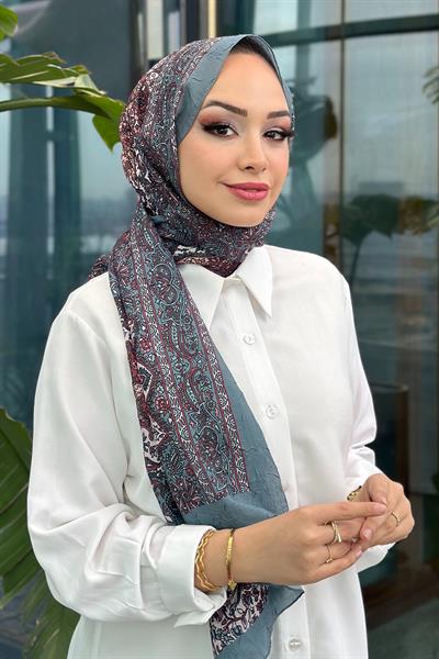 Paisley Desen Kraş Şal Mint Yeşil