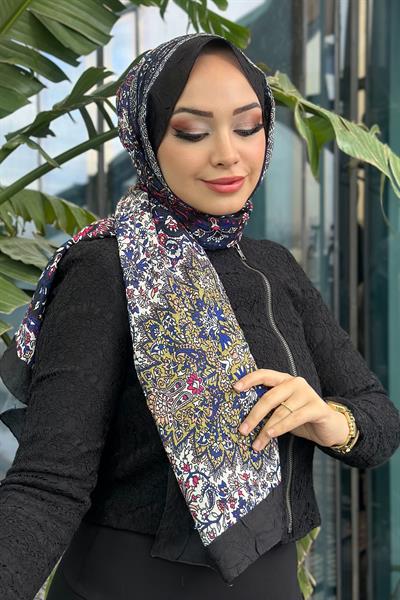 Paisley Desen Kraş Şal Siyah