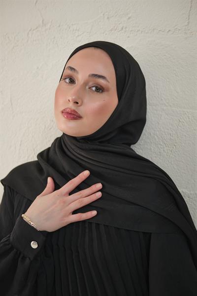 Pamuk İpek Jakar Şal Siyah