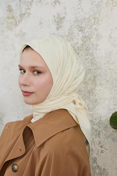 Perla Desen Jakar Eşarp Ekru