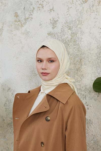 Perla Desen Jakar Eşarp Ekru