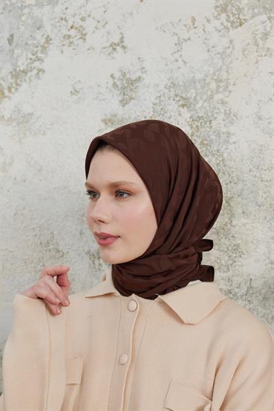 Perla Desen Jakar Eşarp Kahve
