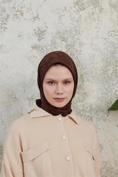 Perla Desen Jakar Eşarp Kahve