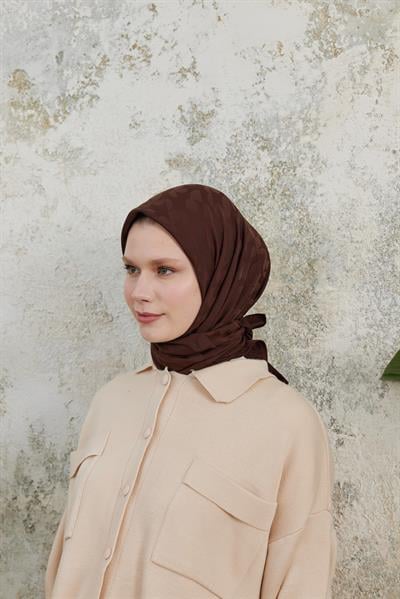 Perla Desen Jakar Eşarp Kahve