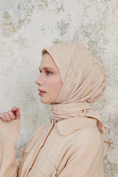 Perla Desen Jakar Eşarp Krem