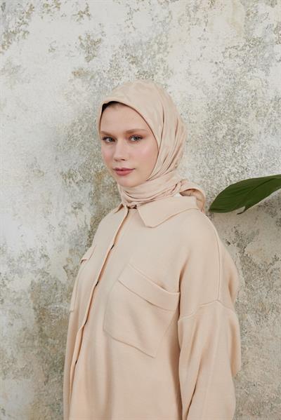 Perla Desen Jakar Eşarp Krem