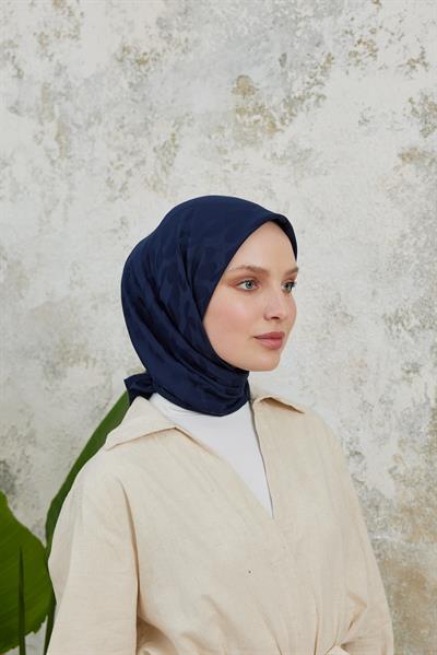 Perla Desen Jakar Eşarp Lacivert