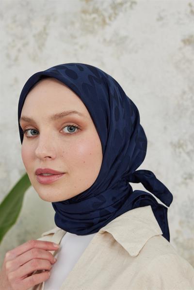 Perla Desen Jakar Eşarp Lacivert