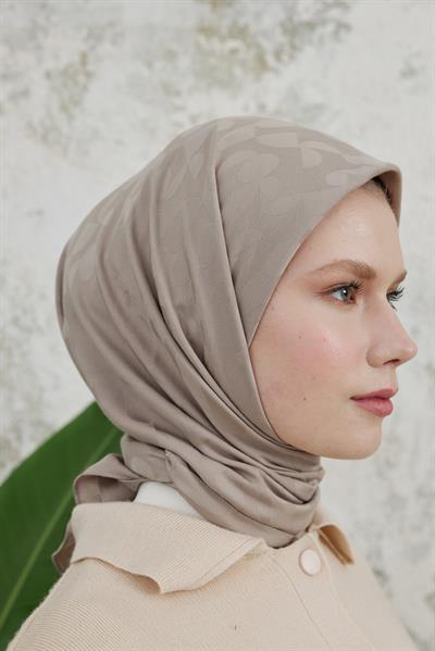 Perla Desen Jakar Eşarp Vizon