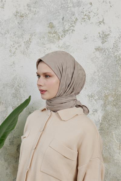 Perla Desen Jakar Eşarp Vizon