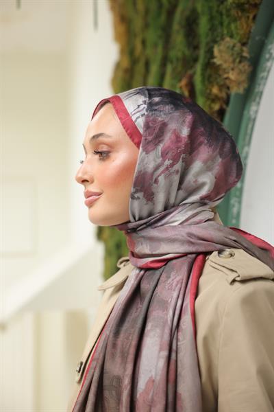 Ramona Desenli Pamuk Şal Bordo