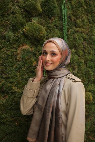 Ramona Desenli Pamuk Şal Coffee