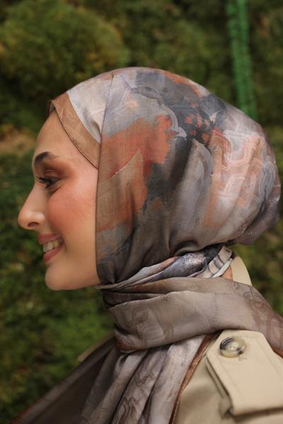 Ramona Desenli Pamuk Şal Coffee