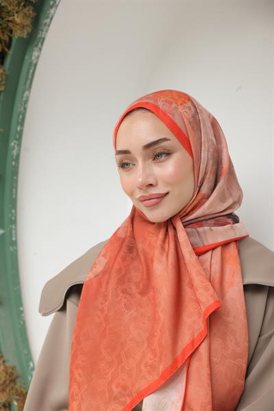 Ramona Desenli Pamuk Şal Orange