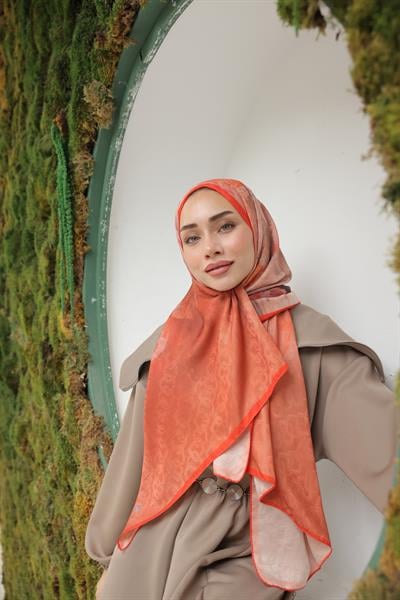 Ramona Desenli Pamuk Şal Orange