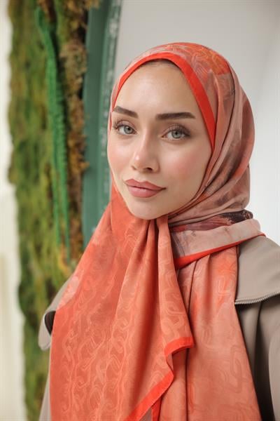 Ramona Desenli Pamuk Şal Orange