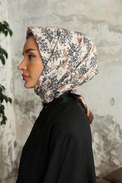 Riva Desen Bambu Kraş Eşarp Acı Kahve