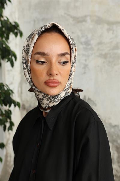 Riva Desen Bambu Kraş Eşarp Acı Kahve