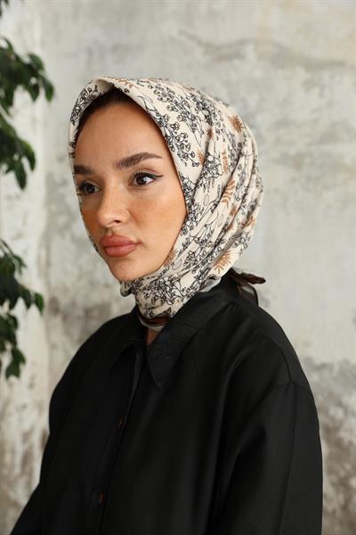 Riva Desen Bambu Kraş Eşarp Acı Kahve