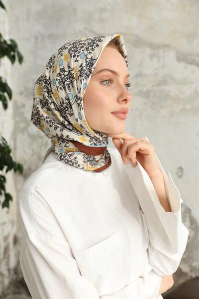 Riva Desen Bambu Kraş Eşarp Ağaç Kabuğu