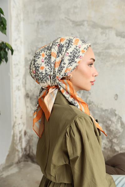 Riva Desen Bambu Kraş Eşarp Bakır