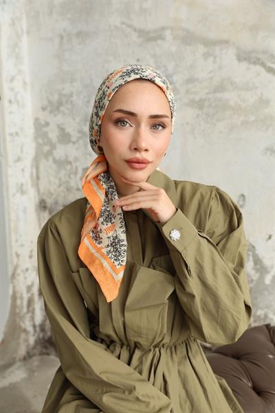 Riva Desen Bambu Kraş Eşarp Bakır