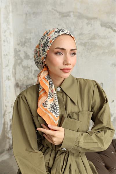 Riva Desen Bambu Kraş Eşarp Bakır