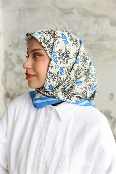 Riva Desen Bambu Kraş Eşarp Bebe Mavi