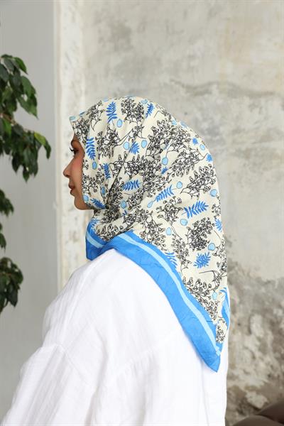 Riva Desen Bambu Kraş Eşarp Bebe Mavi