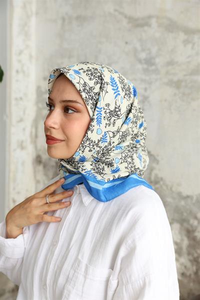 Riva Desen Bambu Kraş Eşarp Bebe Mavi