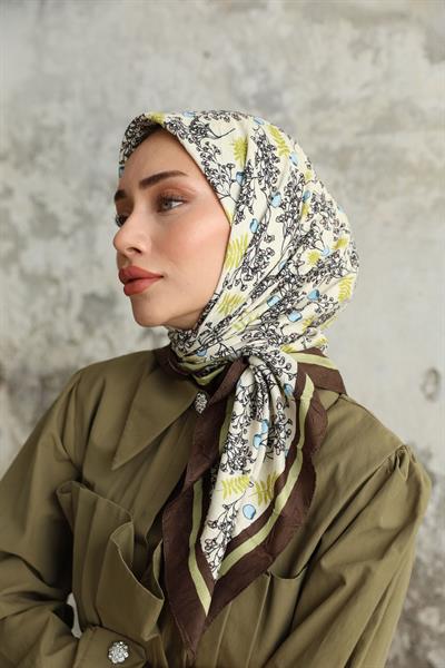 Riva Desen Bambu Kraş Eşarp Camel