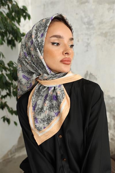 Riva Desen Bambu Kraş Eşarp Gri