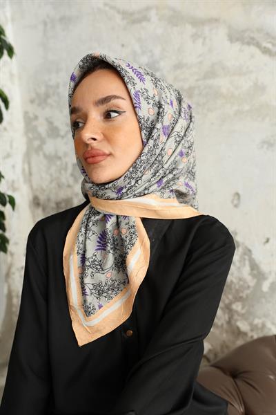 Riva Desen Bambu Kraş Eşarp Gri