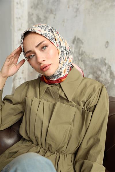 Riva Desen Bambu Kraş Eşarp Kırmızı