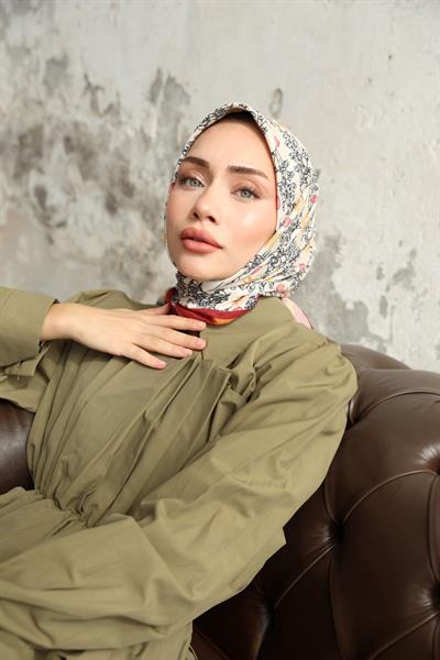 Riva Desen Bambu Kraş Eşarp Kırmızı