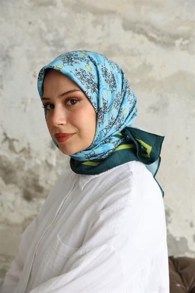 Riva Desen Bambu Kraş Eşarp Koyu Yeşil