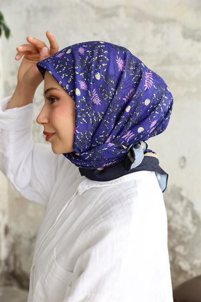 Riva Desen Bambu Kraş Eşarp Mor