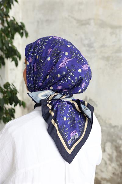 Riva Desen Bambu Kraş Eşarp Mor